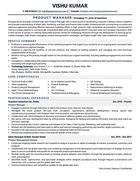 Product manager resume. Things To Know About Product manager resume. 